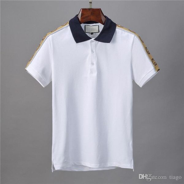 

20ss italy brand designers polo shirt luxury t shirts snake bee floral mens polos high street fashion stripe print polo t-shirt, White;black