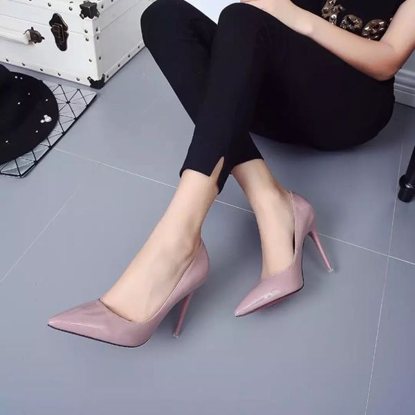 

spring pointed toe shallow mouth -12cm ultra-high heel open toe thin heeled nude color all-match womens shoes, Black