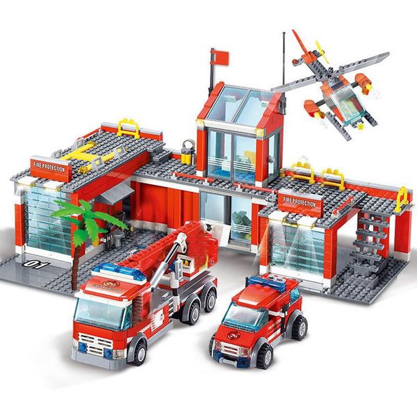 

truck for fire city building engine sets station playmobil children new blocks fighter fire toys bricks qylzxf mywjqq