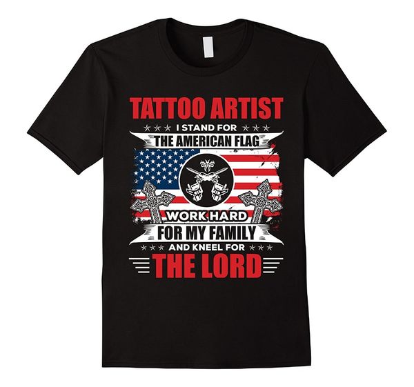 

2019 new summer tee shirt tattoo artist t-shirt funny tattoo artist gift american flag fashion t-shirt