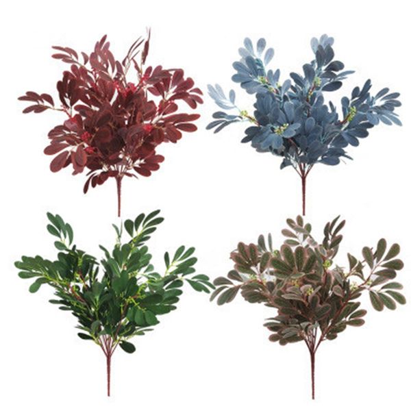 

artificial leaves 9-pin green jujube leaves bunch plant wall flower arrangement wedding decoration