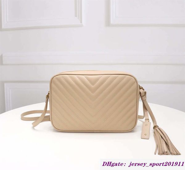 

2020 famous women handbags calfskin real leather zipper purse chevron designer tassel messenger bag soft lou camera bage 520534