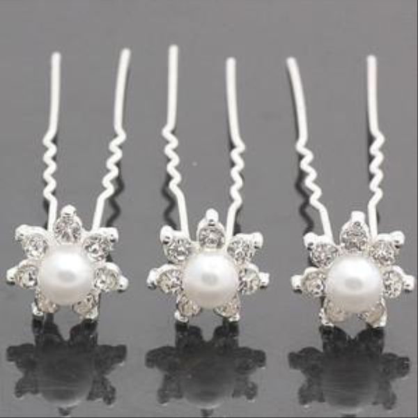 

party pins hair wedding clear crystal 20pc bridal pearl rhinestone clips ce2007 xarqg, Golden;silver