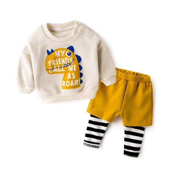 

baby suits spring and autumn and winter new wave of boy children 0 male and 1-year-old female child spring baby clothes wei underwear, White