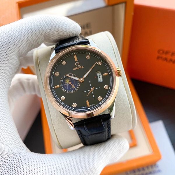 

fashion sports watch mens luxury designer mechanical watch european and american high-quality classic belt business waterproof watch 727, Slivery;brown