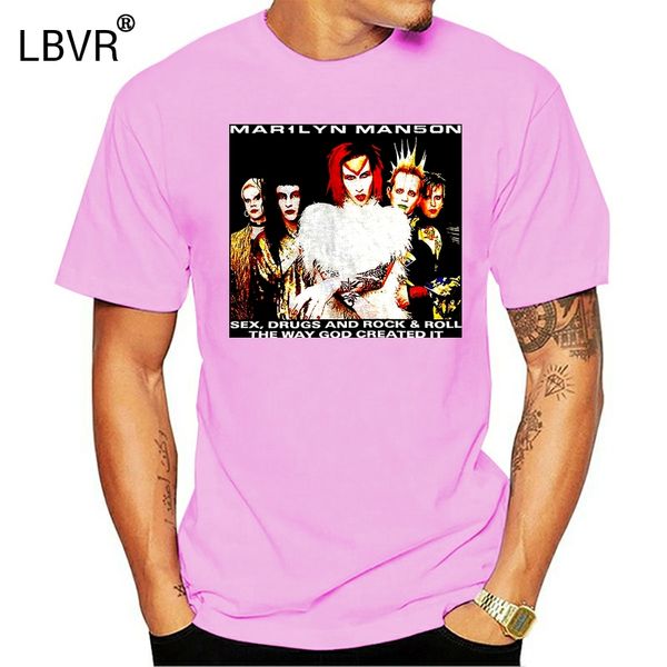 

marilyn manson rock is dead tour 1999 rock official tee t-shirt mens cotton men t-shirts classical