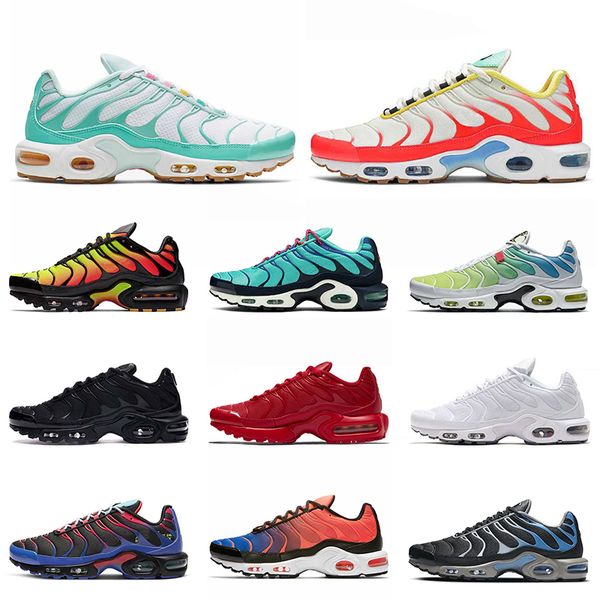 

fashion womens plus tn plus running shoes cushions mens trainers triple white black ultra sunset solar red runners trainers sneakers