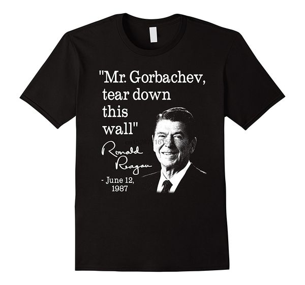 

персонализированные футболки o шеи президент рональд рейган горбачев t shirt design мужские футболки