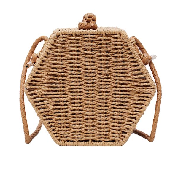 

woven rattan bag hexagon mulit style women summer rattan bag handmade woven beach shoulder new fashion lady