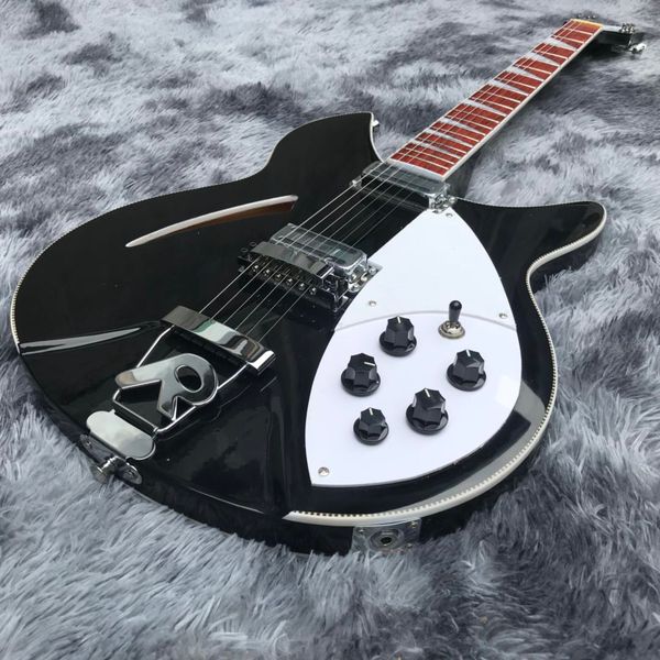 Kundenspezifische 6-saitige E-Gitarre Ricken 360 in Schwarz mit Palisandergriffbrett