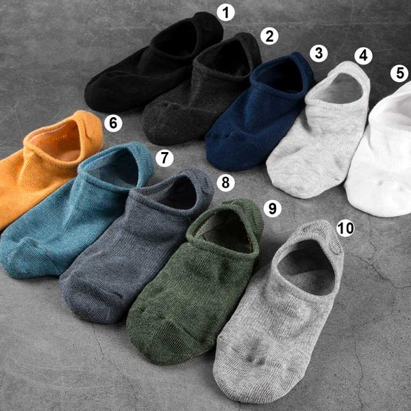 

20pairs summer low cut men business socks anti slip invisible solid color cotton socks wholesale, Black