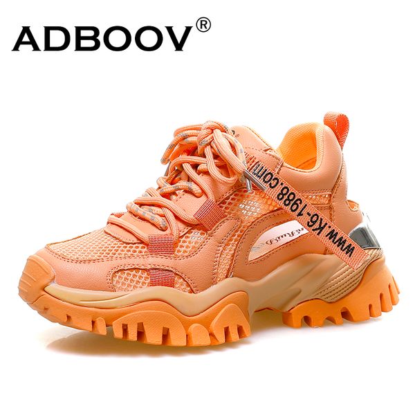 

adboov hollow summer sneakers women fashion casual shoes genuine leather platform chunky sneakers ladies, Black