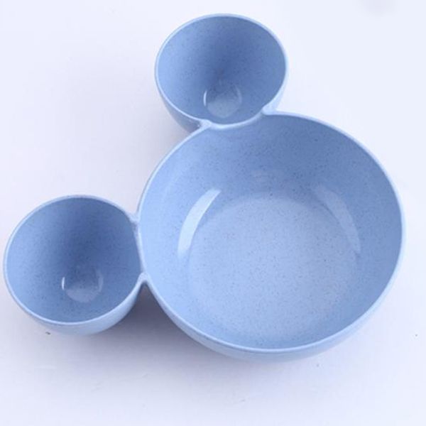 

cute cartoon family lunch tray kids snack bowl natural wheat straws tableware