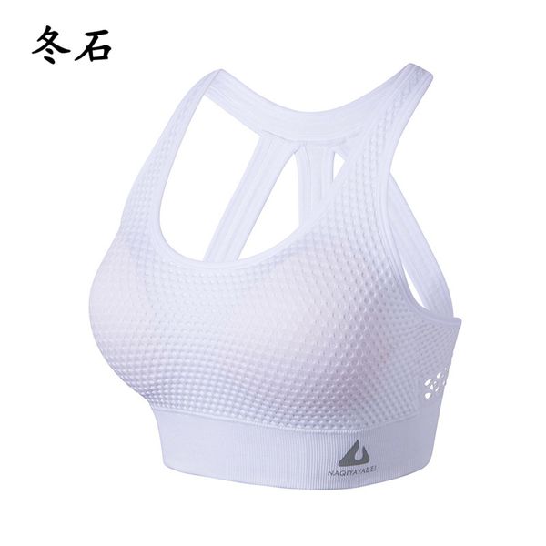 

sports bra padded running fitness crop women high impact shockproof running bra gym workout sports vest beauty back, White;black
