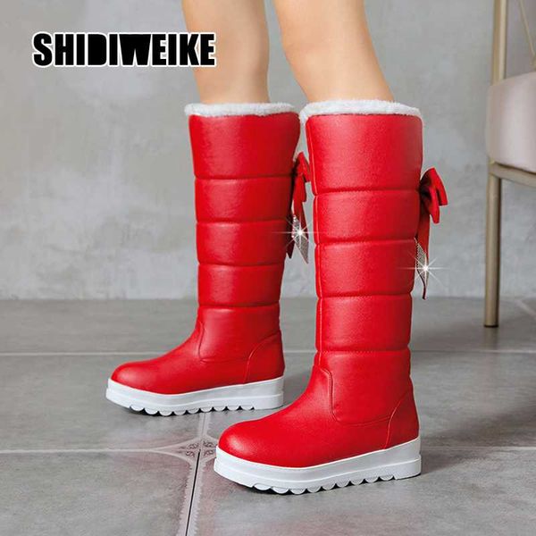 

fashion snow boots women shoes 2020 warm plush waterproof casual shoes woman winter platform bow women boots v557, Black