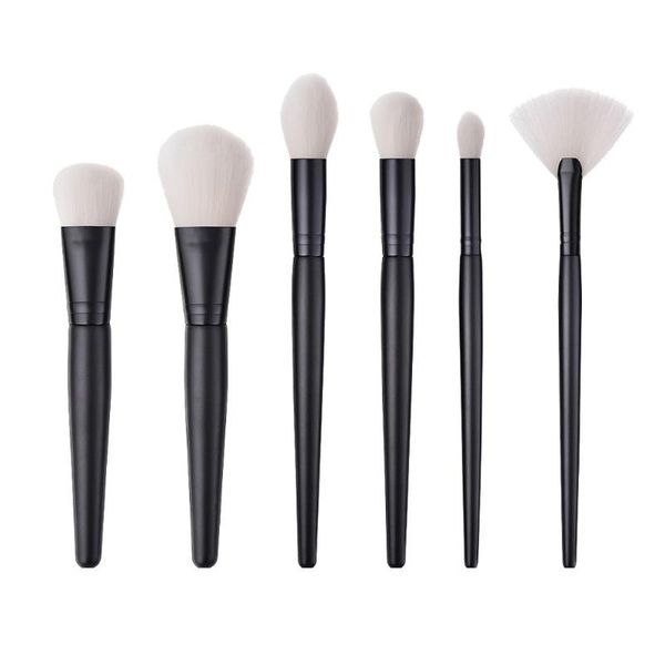 

makeup brushes 6pcs women's brush set wood handle synthetic oblique buffer for face liquid foundation l58