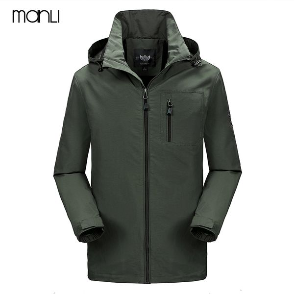 

manli men waterproof camping hiking jacket outdoor hooded coats men climbing windbreaker trekking coat clothing sport jackets, Blue;black
