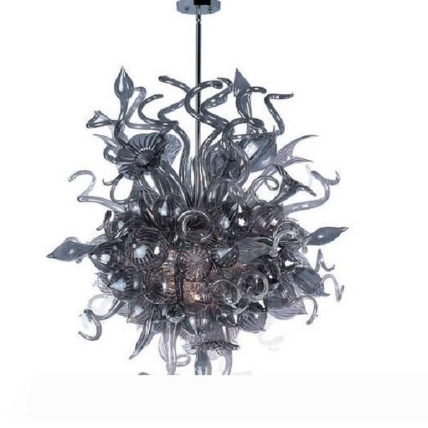 

smoky gray blown art chandeliers lamp modern home designed handmade murano glass ce ul certificate led style chandelier