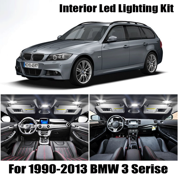 

for 1990-2013 e36 e46 e90 e91 e92 e93 m3 100% white canbus led car interior light package kit led interior lights