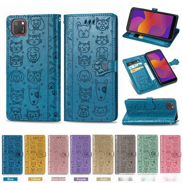 

flip leather case for huawei y5p 2020 case dog and cat wallet cover for huawei honor 9s phone bag coque honor 9s