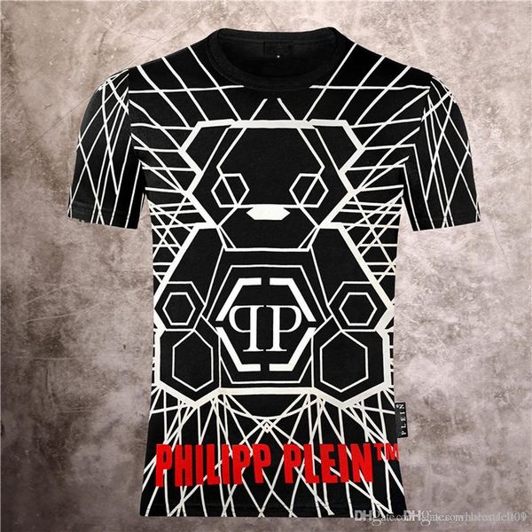 

philip plain brand mens designer t shirts firmata uomo fashion luxury designer t shirt summer homme mens skull tshirt tee 538, White
