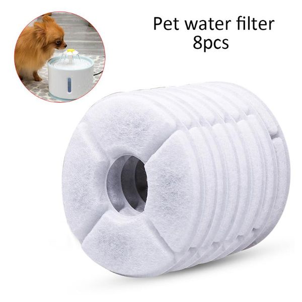 

6 / 8pcs активированный уголь сменные фильтры pet fountain автоматическая цветочная вода угольные фильтры диспенсер совместимость кошки соба