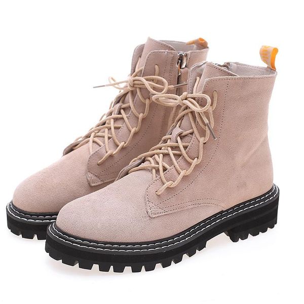 

same style of star ventilation short boots high heel thick sole motorcycle martin boots simplicity wear-resisting women shoes, Black