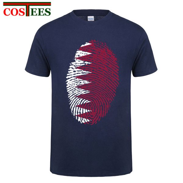 

normal shirt short sleeve cotton qatar flag fingerprint t shirt men casual large size boys brand t-shirt vestido de festa tshirt