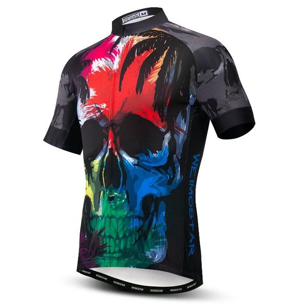 

2020 pro team cycling jersey men skull red black bicycle clothing motocross mtb bike jersey shirt reflective, Black;red