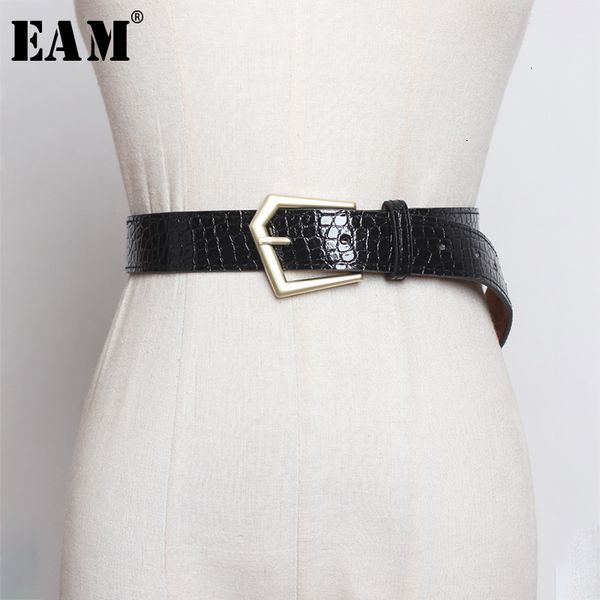 

eam] pu leather multicolor black buckle long wide belt personality women new fashion tide all-match spring autumn 2020 1h225, Black;brown