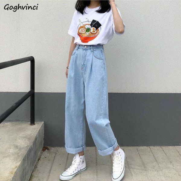 

jeans women ankle-length denim loose plus size 5xl vintage spring straight harajuku all-match washed students casual fashion new, Blue