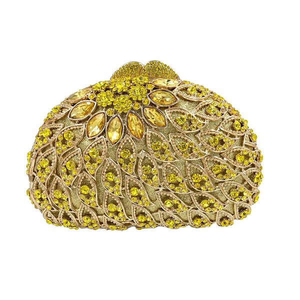 

women evening bag wedding party purse handmade luxury crystal metallic clutch rhinestone bridal wedding clutches on sale