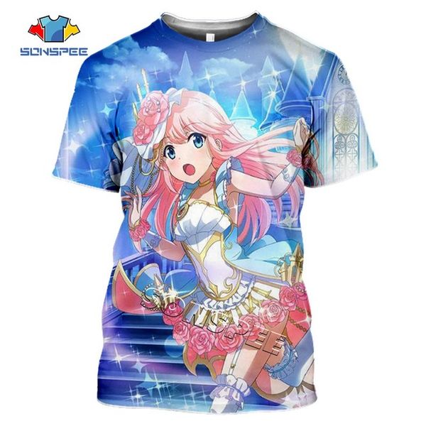 

summer anime girl love live printed 3d print shirts hippie kawaii plus size men clothing