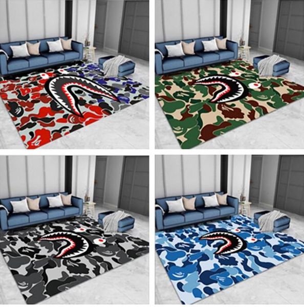 

shark mouth kitchen carpets living room rug sofa coffee table blanket cartoon bedroom yoga pad door mat non-slip bath mats drop ship e81101