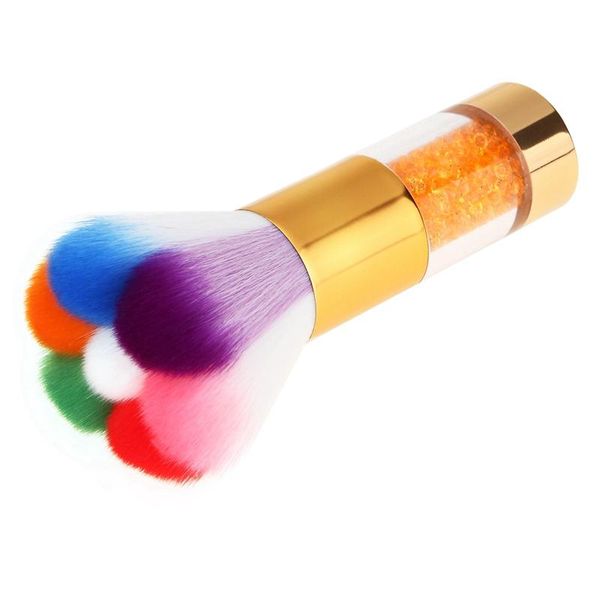 

rainbow nail dust brush acrylic colorful cepillos de unas diamond handle nail art cleaning dust brushes manicure tools nail brushes, Yellow