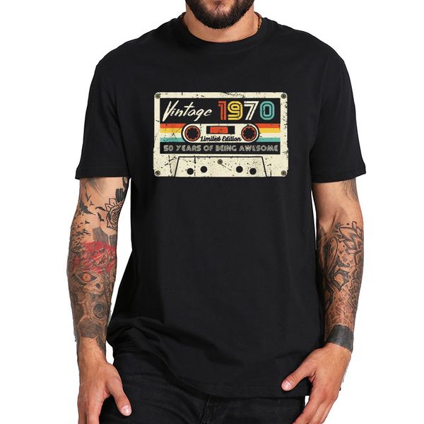 

vintage 1970 t shirt made in 1970 50th birthday retro style tshirt 100% cotton eu size breathable tee