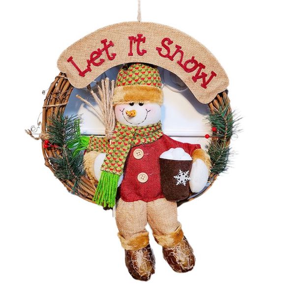

christmas large solid wood rattan door wreath hanger cute xmas doll door 67jb