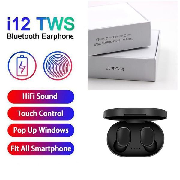 

i12 tws a6s tws bluetooth headset 5.0 wireless support colorful touch control without earplugs sale