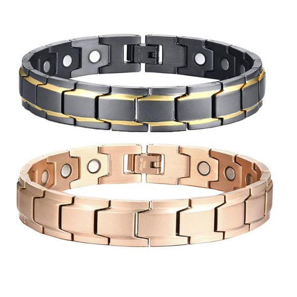 

men's stainless steel magnetic bracelet motorcycle bike link chain design bangle bracelets for men, perfect clothes accessory, Golden;silver