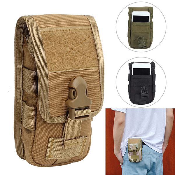 

new design double layer tactical mobile phone case waist pouch tactical camo molle belt fanny pack pouch bag