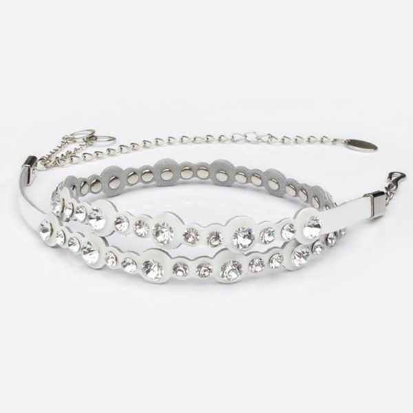 

2020 rhinestone elastic belt for women dresses full crystal gem female waist belt for coats down fashion luxury ladies, Black;brown