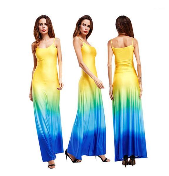 

платья новое лето женщин конструктора gradient платья тонкий элегантный спагетти ремень женские платья luxury женская партия, White;black