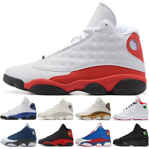 

13 13s mens basketball shoes phantom chicago gs hyper royal cat flints bred dmp defining moments men sports sneakers #1, Black