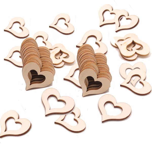 

50pcs/set carved accessories crafts wood chips home diy handmade heart shape