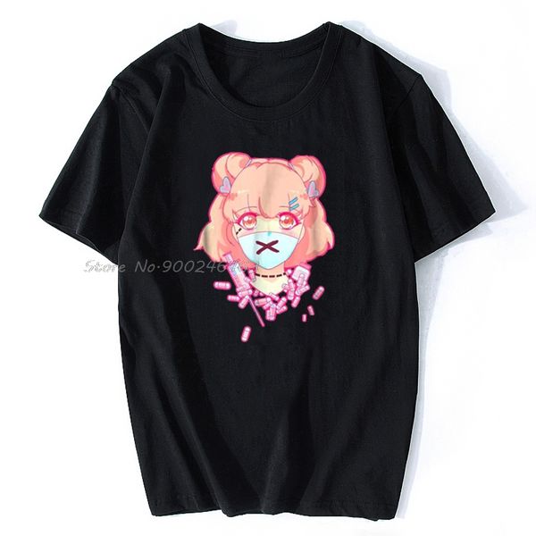 

pastel menhera anime pills psycho shirt tshirt summer brand cotton hip hop fitness clothing men t-shirt