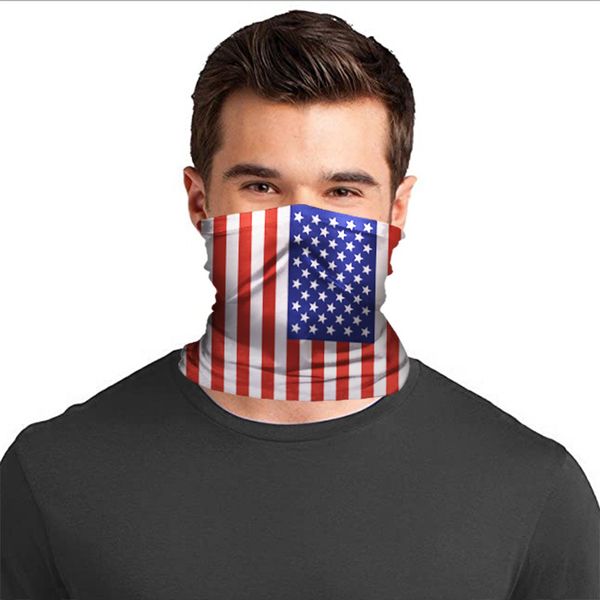 

american flags fashion face mask half scarf trump 2020 family scarf for kids adults outdoor cycling anti dust breathable veil mask e81301, Blue