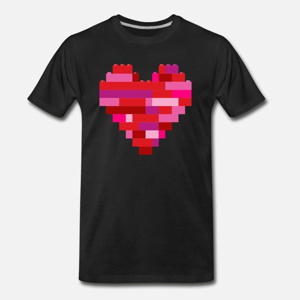 

heart in bricks t shirt men designer short sleeve o-neck vintage gift fashion summer letter shirt