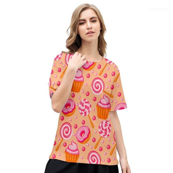 

short sleeve crew neck 3d digital print tees fashion casual female clothing womens 2020 luxury designer tshirts summer, White