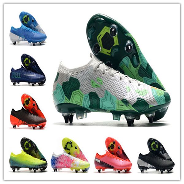 

mens football boots mercurial vapores 13 elite sg soccer shoes cr7 superfly outdoor crampons soccer cleats