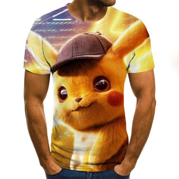 

short sleeved for 3d print shirts comics graphic oversized men clothing